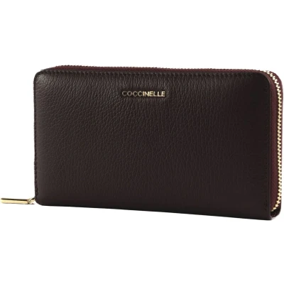 Afbeelding van COCCINELLE Leren portemonnee Metallic Soft Wallet Grained Leather Prune donkerpaars