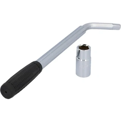 Afbeelding van CARTREND Wielmoersleutel met uittrekbare telescopische handgreep, dopmoersleutel omkeerbaar inzetstuk 17/19 mm, chroom vanadium