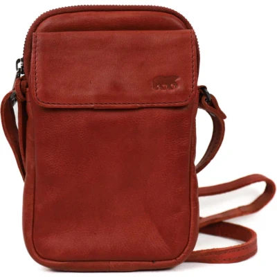 Afbeelding van Bear Design Igor Leren Telefoontasje Rood