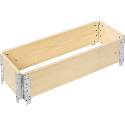 Afbeelding van Garronda Palletrand 80x30x20 cm Natuurlijk Bloemen Kruiden Palletframe Natuurlijke Verhoogde Bloembedden GD BUD PAL
