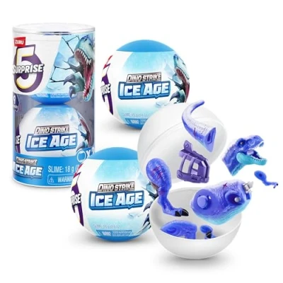 Afbeelding van 5 Surprise Dino Strike Ice Age, Serie 6, Mystery Collectible Miniatuurfiguren, (2 capsules)