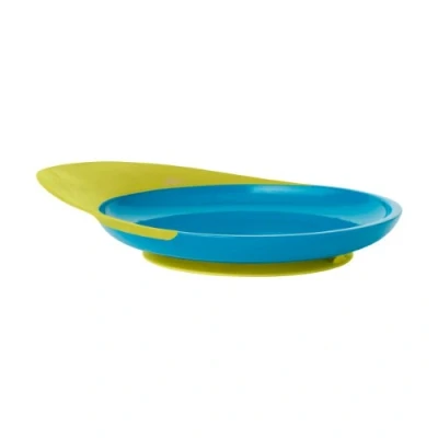 Afbeelding van Boon CATCH PLATE kinderbord, BPA , ftalaat en PVC vrij, antislip bord met praktische opvangbak voor de eerste eetpogingen vanaf 9 maanden, blauw groen