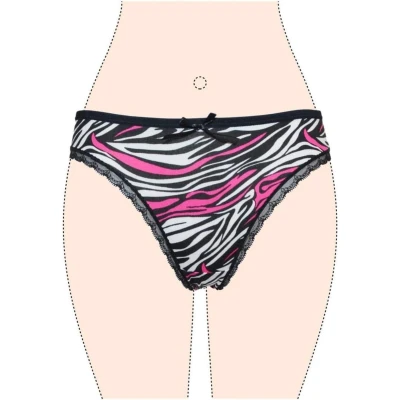 Afbeelding van Dames string 5 pack met zebraprint M 36 38