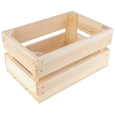 Afbeelding van Creative Deco Natuurlijke Houten doos, krat, kratjes Natuurlijk 30 x 20 15 cm Ideaal voor Opbergcadeau Decoratie Documenten Speelgoed Gereedschap kratten, Fruitkisten hout, kratten