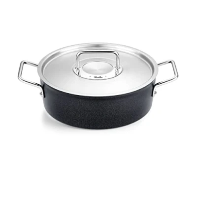 Afbeelding van Fissler Adamant/Aluminium braadpan (Ø 24 cm, 3,1 L) gecoat met metalen deksel, anti aanbaklaag inductie, antraciet