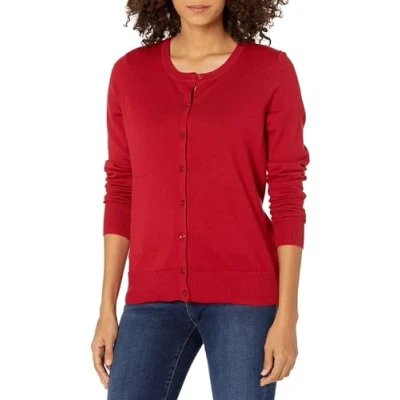 Afbeelding van Amazon Essentials Women&#039;s Lichtgewicht vest met ronde hals (verkrijgbaar in grote maten), Rood, L