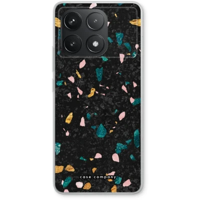 Afbeelding van Case Company® hoesje geschikt voor Xiaomi Poco F6 Pro Terrazzo N10 Soft Cover Telefoonhoesje Bescherming aan alle Kanten en Schermrand