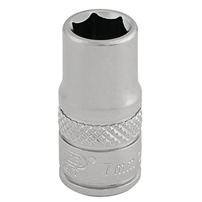 Afbeelding van Draper 16511 1/4 &quot;Vierkante Aandrijving Micro Satin Chrome Metrische Socket, 7 mm Grootte