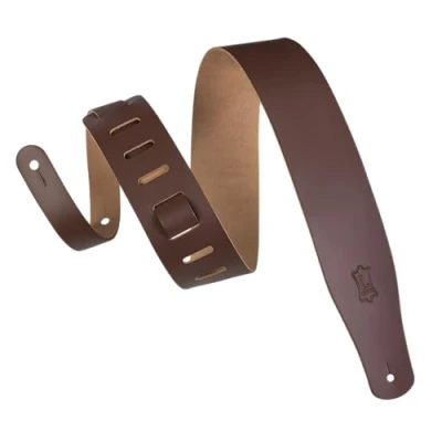 Afbeelding van Levys Leathers M26 BRN lederen gitaarband, bruin