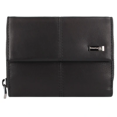 Afbeelding van Greenland Nature Black Nappa Portemonnee RFID bescherming Leer 13 cm