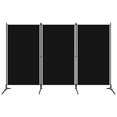 Afbeelding van vidaXL Kamerscherm met 3 panelen 260x180 cm zwart