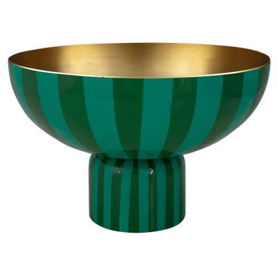 Afbeelding van Pip Studio Dienblad Gestreepte Serveerschaal Groen IJzer 30x20cm