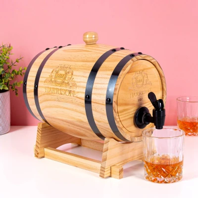 Afbeelding van Mini Wijnvat met Kraantje Wooden Barrel Dispenser 3L Original