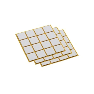 Afbeelding van Metafranc Viltglijders zelfklevend effectieve bescherming van uw meubels en stoelen / meubelglijders set voor gevoelige vloeren stoelglijders vloerglijders 25 x mm (45 Stuk) wit