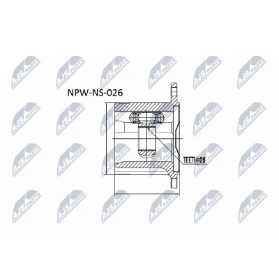 Afbeelding van Homokineet reparatie set, aandrijfas NTY NPW NS 026