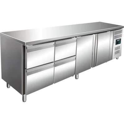 Afbeelding van Geforceerde koelwerkbank Kylja 4140 TN 2 deurs en 4 lades (H)89/95x(B)223x(D)70
