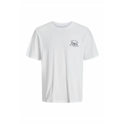 Afbeelding van Jack &amp; Jones Rundhals Tshirt print, Heren, Maat: Small, Bright white