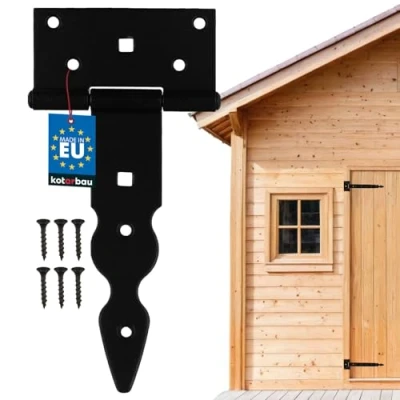 Afbeelding van KOTARBAU® T scharnier decoratief 150 mm gepoedercoat zwart