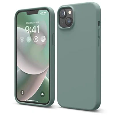 Afbeelding van elago Liquid Silicone Hoesje Compatibel met iPhone 14 Plus Case (6.7&quot;), Premiesilicone, Full Lichaamsbescherming 4 Layer Schokbestendige Geval, Antikras Zachte Microfiber Voering (Middernachtgroen)