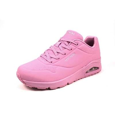 Afbeelding van Skechers Sport UNO Sneakers laag, Dames, Maat: 36.5, Pink durabuck / mesh Hoogwaardig imitatieleer
