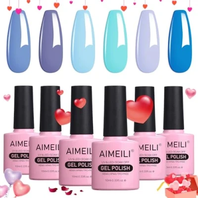 Afbeelding van AIMEILI uv Gel Nagellak Set Gellak Kleur Gelnagel Soak Off Polish Van 6 X 10 ml Gift Kit 32