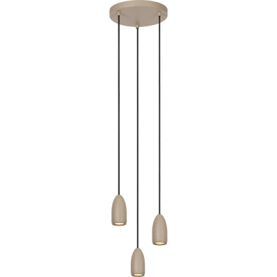 Afbeelding van Lucide Hanglamp Evora 3L Taupe