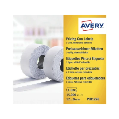 Afbeelding van Avery Plr1226 Etiketten Voor Prijstang Afneembaar, Ft 12 X 26 Mm, 15 000 Etiketten, Wit