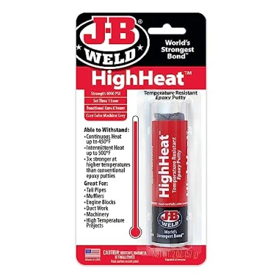 Afbeelding van J B Las 8297 Hoge Warmte Temperatuur Bestand Epoxy Putty Stick, Machine Grijs, 2oz