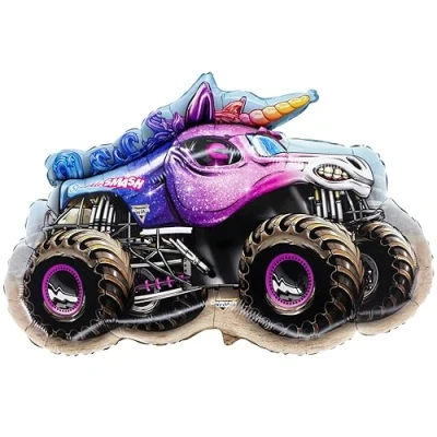 Afbeelding van Toyland® 80 cm (32&quot;) Monster Jam &quot;Sparkle Smash&quot; Folieballon Ballonnen in de vorm van een Truck
