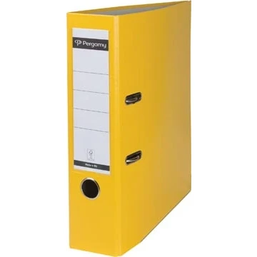 Afbeelding van Pergamy ordner, voor ft A4, uit PP en papier, met beschermrand, rug van 8 cm, geel ordner