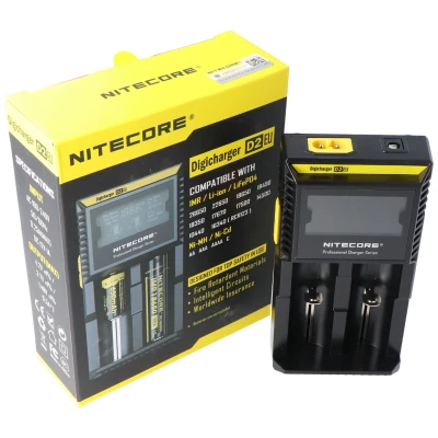 Afbeelding van NiteCore lader Digicharger D2 met display voor AAA, AA, C