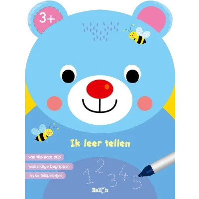 Afbeelding van Uitgeverij ballon wipe and clean ik leer tellen 3+ dieren