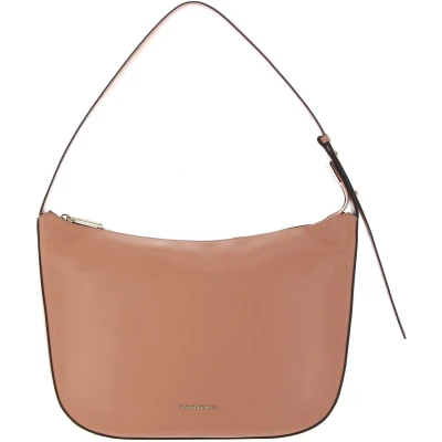 Afbeelding van MANDARINA DUCK Leren Schoudertas Luna Hobo Small Desert Sand Oud roze