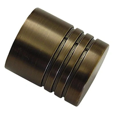 Afbeelding van GARDINIA Eindknoppen voor gordijnroedes, 2x eindknop, cilinder, Chicago collectie, metaal, brons, diameter: 20 mm