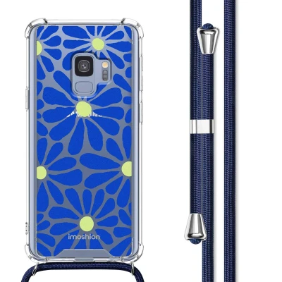 Afbeelding van Samsung Galaxy S9 Hoesje Kunststof imoshion Softcase/Koordhoesje/Backcover Cobalt Blue Flowers Connect Telefoonhoesje