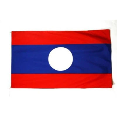 Afbeelding van AZ FLAG vlag Laos 150x90 cm Licht polyester Laotiaanse met geïntegreerde metalen ogen 80g