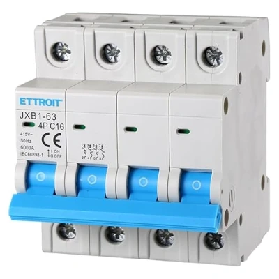 Afbeelding van ZOREI Automatische stroomonderbreker, 4P 220 V en 380 6 kA, voor eenfasig driefasig, MCB C16 16 A