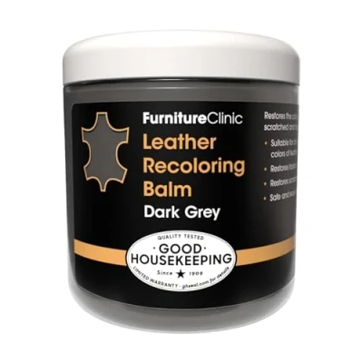Afbeelding van Leer Balsem Kleur : Donker Grijs / Dark Grey Herstel en Beschermen van Versleten Lederwaar Leather Re Colouring Balm Colour Restorer for Sofas, Repair Faded &amp; Scratched Upholstery, Car Seats, Shoes