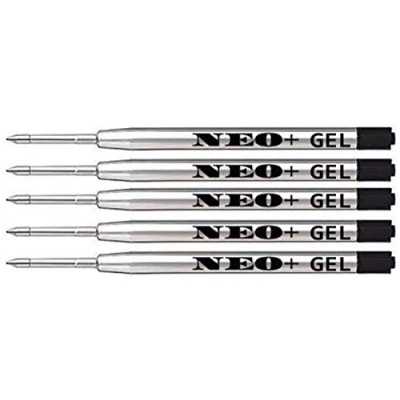 Afbeelding van Kwaliteit balpen GEL metalen pen vullingen, goedkoop maar langdurig, 5 stuks, fijne punt 0,5 mm. Compatibel met Parker ook. G2 Stijl Vulling (5 x zwarte inkt)