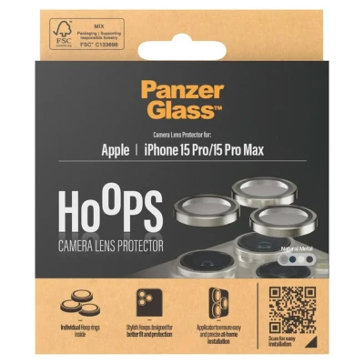 Afbeelding van Screenprotector Apple iPhone 15 Pro Max: PanzerGlass Camera Protector Hoop Optic Rings