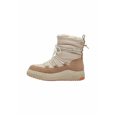 Afbeelding van Tamaris Snowboots, Dames, Maat: 40, Beige Leer en textiel