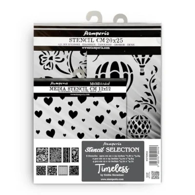 Afbeelding van Stamperia Timeless Thick Stencil Selection (8pcs) (KSTDX02)