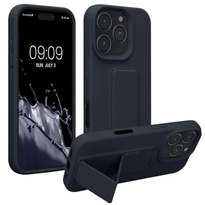 Afbeelding van kwmobile back cover voor smartphone geschikt Apple iPhone 16 Pro 1x beschermhoesje van kunststof In bosbesblauw