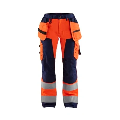 Afbeelding van Blaklader Dames werkbroek High Vis met spijkerzakken 7156 1811 Oranje/Marineblauw