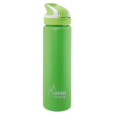 Afbeelding van Laken herbruikbare thermische fles top van roestvrij staal met automatische dop en veiligheidssluiting, 750 ml, groen