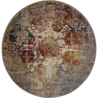 Afbeelding van Picasso Feraghan Vintage Vloerkleed Multi / Beige Laagpolig 133 cm rond