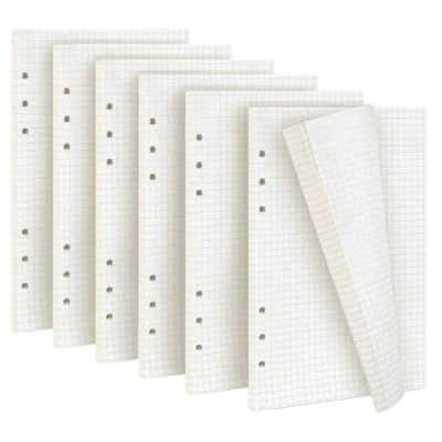 Afbeelding van navulpapier, 6 stuks, A5, gaten, papier, geruit, 270 vellen/540 pagina&#039;s, rasterpapier, notitiepapier voor ringband, navulbaar, A5 notitieboek