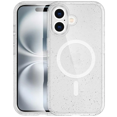 Afbeelding van Apple iPhone 16 Glitter Hoesje Kunststof imoshion Hardcase/Backcover Transparant Telefoonhoesje