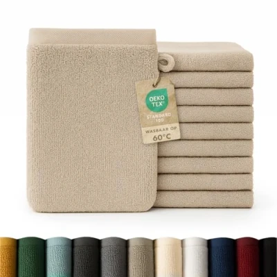 Afbeelding van Blumtal Terry Washandjes Set 10 x Washandje 15 20 cm Taupe