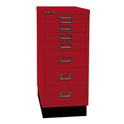 Afbeelding van BISLEY MultiDrawer, 29 delige serie met sokkel, DIN A4, 8 laden, metaal, 670 kardinaalrood, 38 x 27,9 67 cm